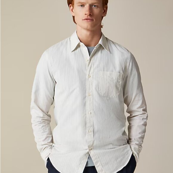 NWT J Crew Secret Wash cotton poplin shirt with point collar - M - Picture 3 of 3